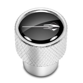iPick Image for Corvette C7 Stingray Logo Black on Shining Silver Easy-Grip Aluminum Tire Valve Stem Caps - Official Licensed