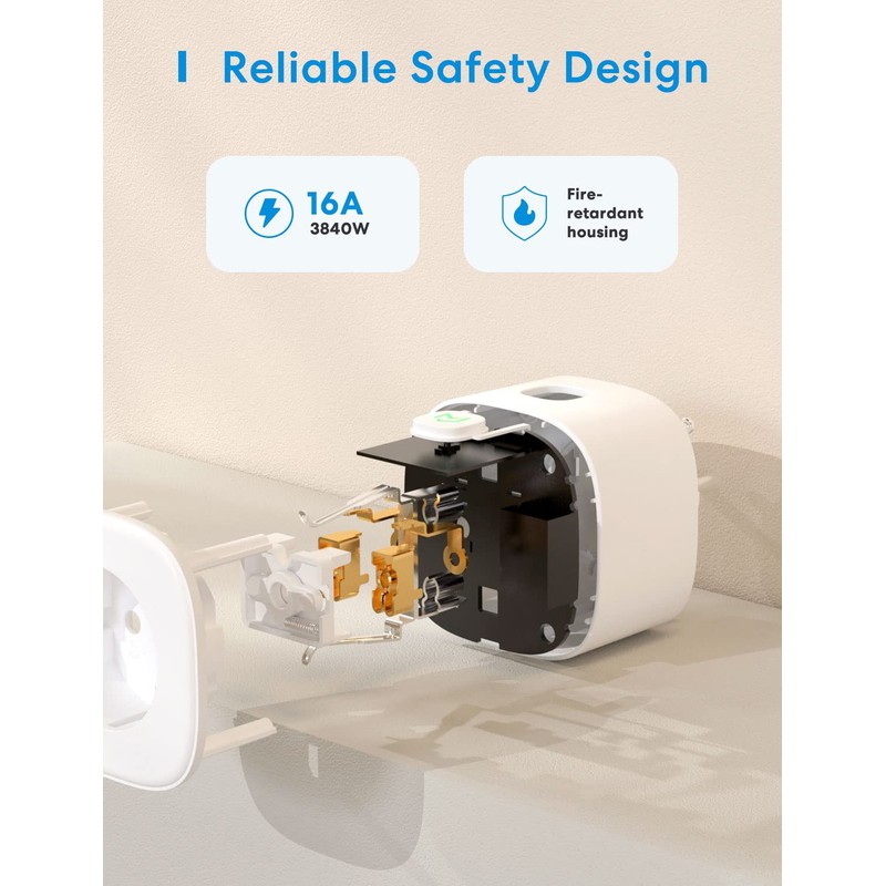 meross WLAN Steckdose, Smart Plug kompatibel mit Alexa, Apple HomeKit,
