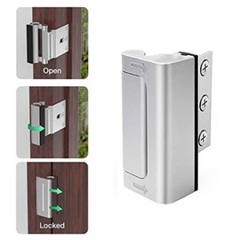 2 x Home Security Door Lock - Easy to Install & Use Childproof Door Reinforcement Lock (2 pack) - 12 x Stronger Than a Conventional Dead Bolt