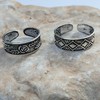 925 Sterling Silver Set 2 Toe Ring Knuckle Ring Adjustable