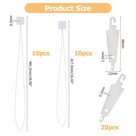 Hobbspring 20pcs Long Needle Threaders Stainless Steel Punch Needle Threaders 2 Sizes Long Sewing Threaders Embroidery Stitching Tools with 20pcs Small Needle Threaders for DIY Sewing Craft Works