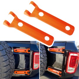 BESTAOO Rear Door Tailgate Hinge Covers for 2021-2025 Ford Bronco 2/4 Door | Spare Tire Bracket Cover Exterior Accessories (2-Pack, Orange)