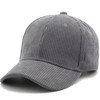 Haveli Corduroy Cap, Hat, Solid, Warm, Simple, Unisex, gray
