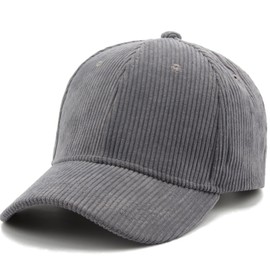 Haveli Corduroy Cap, Hat, Solid, Warm, Simple, Unisex, gray