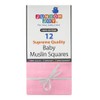 Junior Joy Baby Muslin Squares (12 Pieces, Pink)