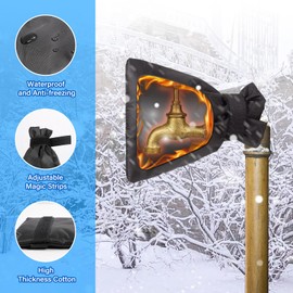 HOMEE Outdoor Faucet Covers for Winter Freeze Protection 4 Pack,7.9" x 6" Waterproof Outside Faucet Socks,Reusable Spigot Covers Winter Insulated Protection Hose Bib Cover (Black)