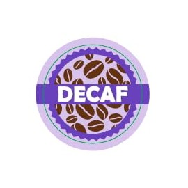 Decaf Coffee Shop Barista Labels, 20mm, 1000 Labels per Roll
