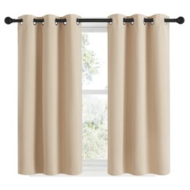 NICETOWN Paneles De Cortina para Oscurecer La Habitación, para Cafetería, con Aislamiento Térmico, Cortinas para Oscurecer La Habitación, Cortinas para Ventana (Biscotti Beige, 2 Paneles, 34 X 48 PU