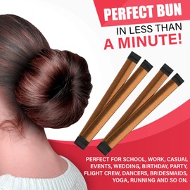 Glamza Women's Magic Hair Bun Snap Styling Donut Former French Twist Band Maker (Light Brown)