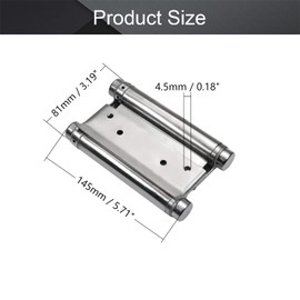 MroMax Double Action Spring Hinge 5 inches Stainless Steel Brushed Heavy Load Hinges with Tension Adjustment Silver Tone 1 Pcs
