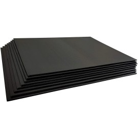Unbranded 100 Blank Signs 24" x 18" x4 mm Black corrugated plastic, bundles of 100 pieces