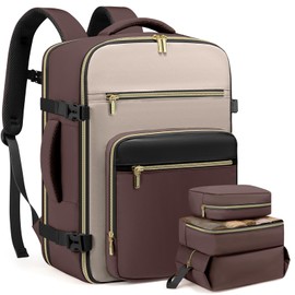 LOVEVOOK Travel Backpack For Women,40L Carry On Backpack Flight Approved,TSA Personal Item Travel Bag Fits 17 Inch Laptop,Business Weekender Overnight Daypack with Toiletry Bag and Cubes