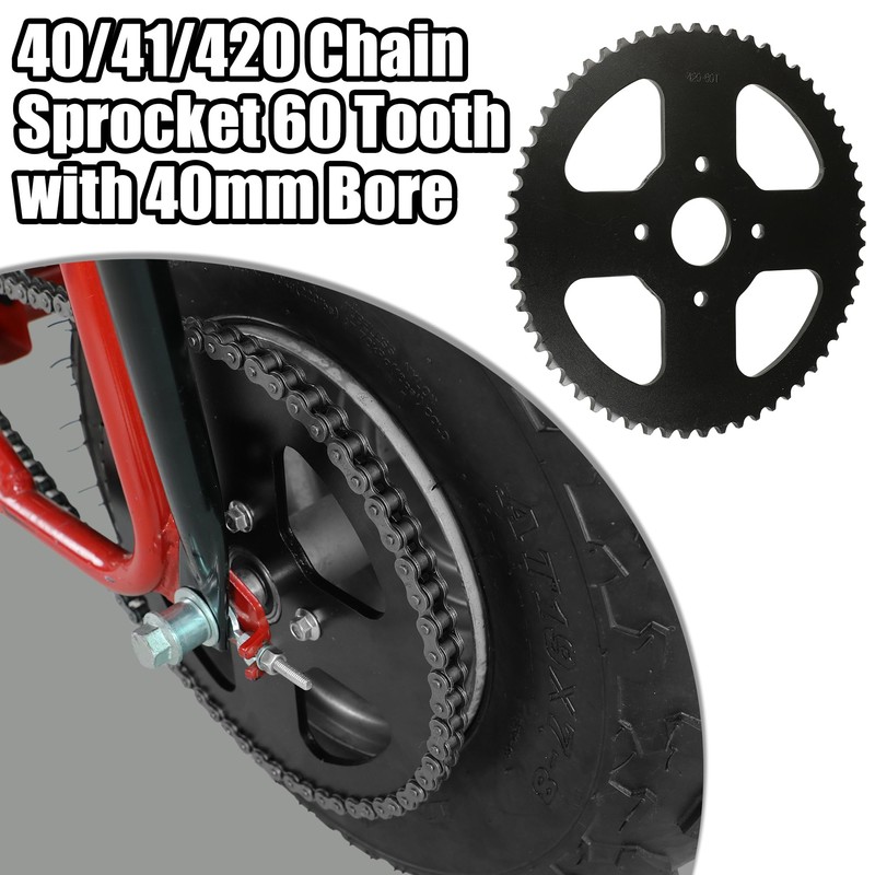 YOXUFA Mini Bike Sprocket 60T with 420 Chain 90 Links