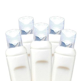 Novelty Lights 50 Light LED Christmas Mini Light Set, Outdoor Lighting Wedding Patio String Lights, Pure White, White Wire, 25 Feet