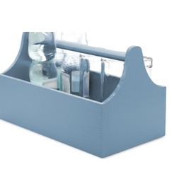 Pinus - Wooden Tool Box, Made of Natural Pine Wood, Wooden Box with Handle, Wooden Tool Box, Tool Carrier, Ideal for Decorations of All Kinds, Grey