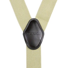 JIERKU Mens Suspenders with Swivel Hooks on Belt Loops Heavy Duty Big and Tall Adjustable Braces, Beige, Medium