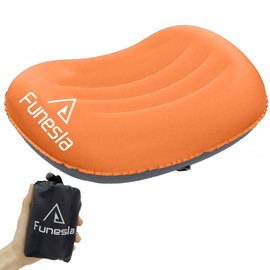 Funesla Camping Pillow Inflatable, Compressible, Lightweight Inflatable Pillows for Camping, Small InflatableTravel Camping Pillow for Adults Kids, Backpacking, Hiking, Beach-Orange