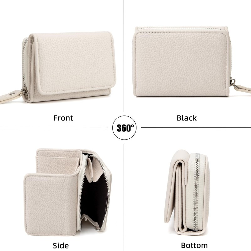 CHAOFANXI Women's Small Bifold Leather Purse for Women, Small and