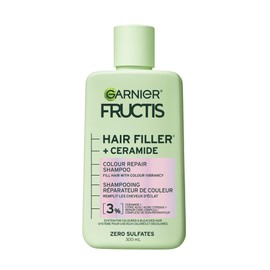 Garnier Fructis Hair Filler + Ceramide Color Repair Sulfate-Free Shampoo, for Colored and Bleached Hair, up to 9X Smoother Hair & 4 weeks of Vibrant Color, 300ml
