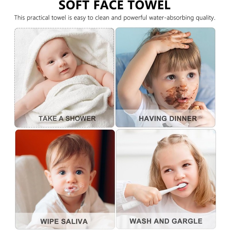 4 Piezas Toalla Facial de Fibra de Bambú Absorbente y