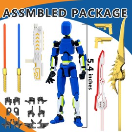 Falandi T13 Action Figure Already Assembled, Multi-Colored Titan 13 Action Figure Set Dummy with Laser Saber 3D Printed T 13 Lucky Robo Nova 13 Action Figures, Figura de acción t13 (Blue-W-GY)