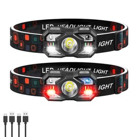 Northlet Headlamp Rechargeable 2Pack, 3000 Lumen Ultra-Light Bright Headlamp Flashlight with White Red Light, LED Headlight, 5+5 Mode for Outdoor Camping Fishing Running Hiking