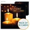 Christian Christmas cards, pack of 10 - Jesus Light of