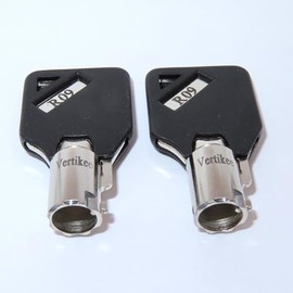 R09 Keys Compatible with Husky Milwaukee & Steel Glide R09 Tool Box Tool Chest Replacement Lock Keys, 2 Cut R09 Replacement Keys with Black Caps. Vertikee(TM)