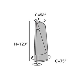 Cantilevered Umbrella Cover Elite 75Cir. X 120H Color: Khaki HTCP505.KH2 / 505.KH2