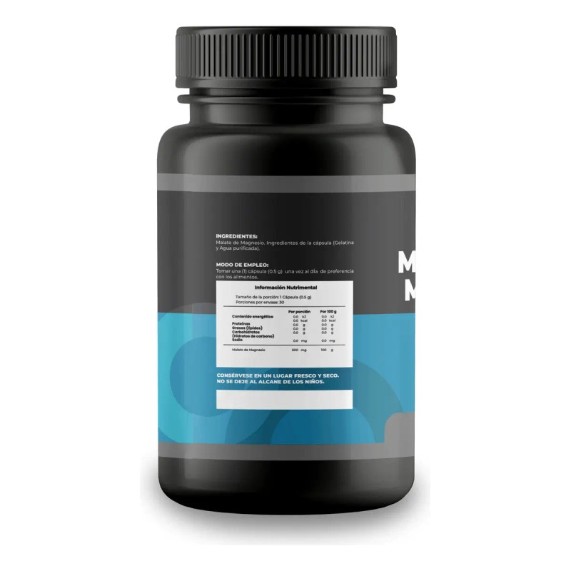 Malato Magnesio Capsulas 500 Pack Apoyo Energético Muscular