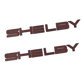 Pack of 2 Shelby Emblem 3D Car Badge Stickers Letters Name Plate Replacement for Shelby Car Styling (Black Red)