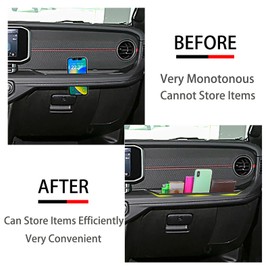 LIUQING Grab Bar Tray Storage Organizer for 2024 2025 Jeep Wrangler JL JLU 4XE Rubicon Sahara & Jeep Gladiator JT, Passenger Side GrabTray Storage Box，Interior Accessories, Black