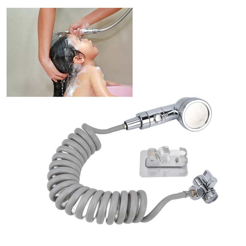 Sink Shower Sprayer Stretchy Hose Adjustable Mode Faucet Sprayer Attachment