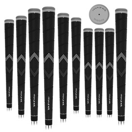 MAZEL Golf Club Grips for Men - 10 Pack - Non-Slip Micro-texture High Performance Golf Grips Midsize/ Standard,5 Colors Option (Midsize, Black,10 Grips With Thread Pattern)