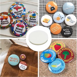 Tissting Pack of 100 Transparent Badge Protective Film, Round Badge Foils, Badge Film, Badge, Plastic Circle Protective for DIY Button Maker, Clear (56 mm)