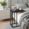 VECELO C Shaped End Side Table for Sofa Couch and