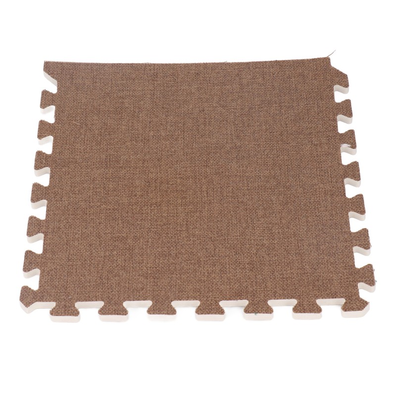 10pcs Cotton Linen Interlocking Carpet Tiles Anti Slip Floor Protection