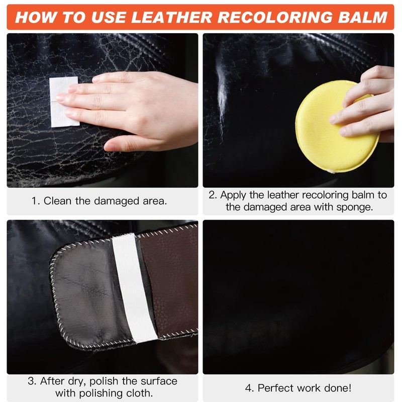 grpoche Leather Repair Kit, 200 g Leather Repair Cream, black
