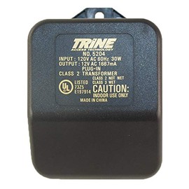 Trine #5204 Black 12VAC Plug In Type Transformer With 120 Volts Primary AC