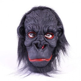 Zombie Party Halloween Gorilla Monkey Mask - King Kong Animal Head Prop Free Size/Grinning Style 10ea