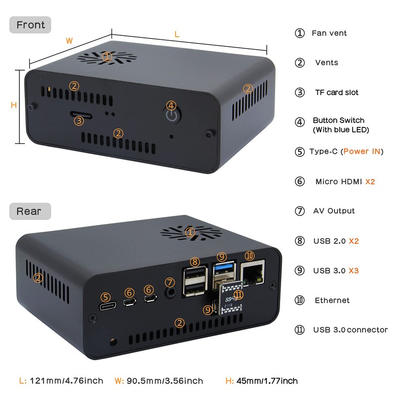 Geekworm NASPi V2.0 2.5 pulgadas SATA HDD/SSD NAS Kit de