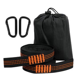 LAMA Hammock Attachment 2 Pack 3 m x 2.5 cm Hammock Straps Max 500 kg Hammock Suspension Set with 2 Carabiner Hooks Carry Bag for Hammock Hanging Chair Swing Camping Hiking Outdoor