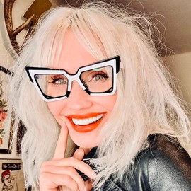 Zeelool Fashion Cat Eye Glasses for Women with Non-prescription Clear Lens Alva JGA256766-01 White