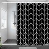 Uiiooazy Black White Line Pattern Shower Curtain for Bathroom Boho
