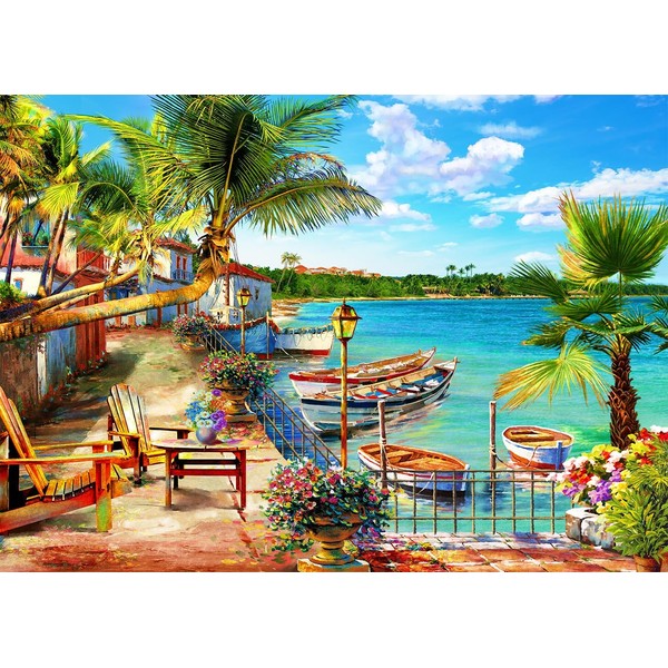 Puzzle for Adults, 1000 Pieces, Resort Bay, Fit Perfectly Interlocking