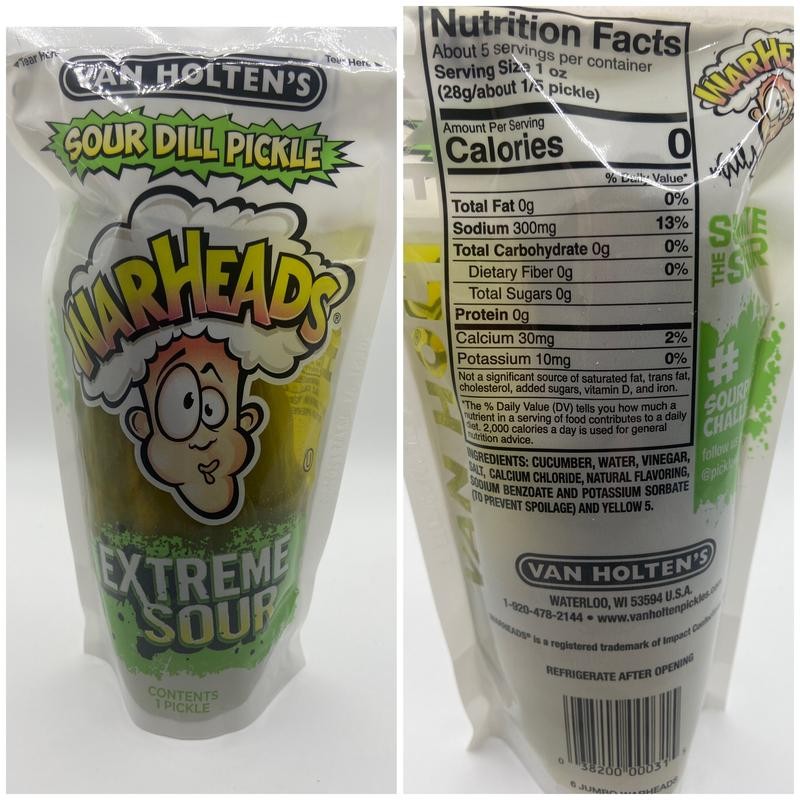 Van Holten's WarHeads Extreme Sour Pickle In a Pouch