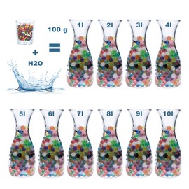 trendfinding 100 g water-retaining deco granules colourful, grain size 3.5-4 mm, decoration for flowers and plants, 10 litres, very economical, versatile use