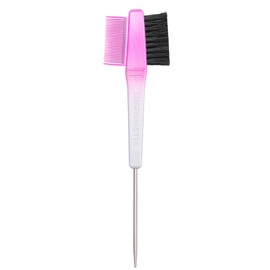 Style Factor EDGE BOOSTER® Edge Brush+Comb Regular | Baby Hair Brush/Travel Brush with Compact Case | Travel Size Dual-Ended Boar Bristles & Pintail Comb for Edges, Parting & Styling | Hot Pink/White