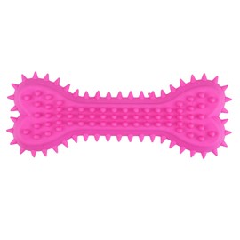 HENBRANDT Chew Bone 15cm Puppy Dog Hard Rubber Chewy Training Toys (Pink)