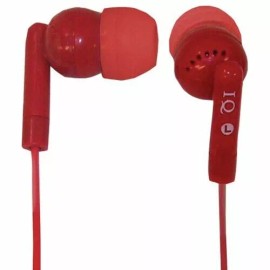 Supersonic IQ-106: Watermelon Red Pop Rockz Stereo Earphones - Red